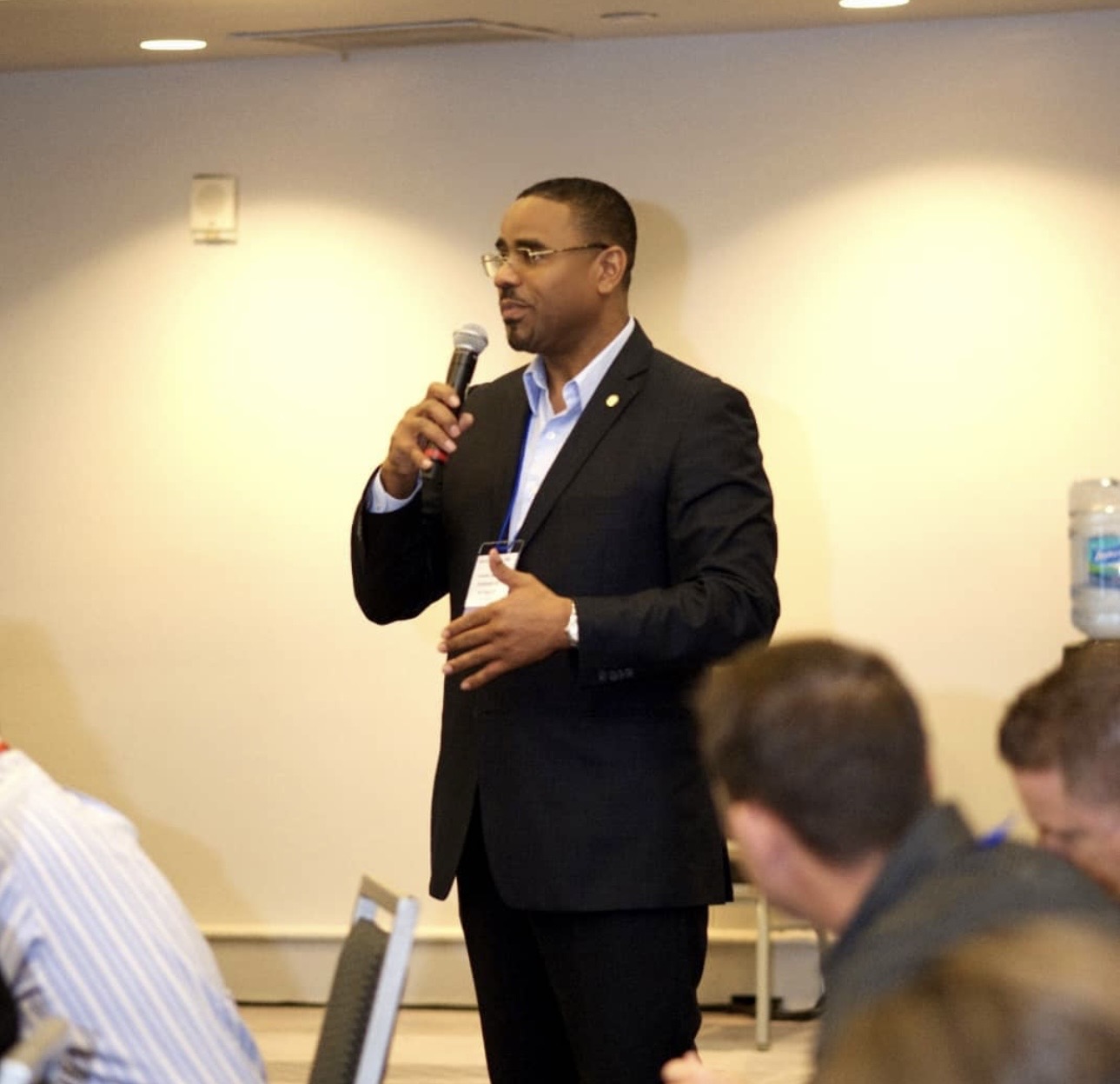 Healthcare strategist and clinician planning a transformation initiative