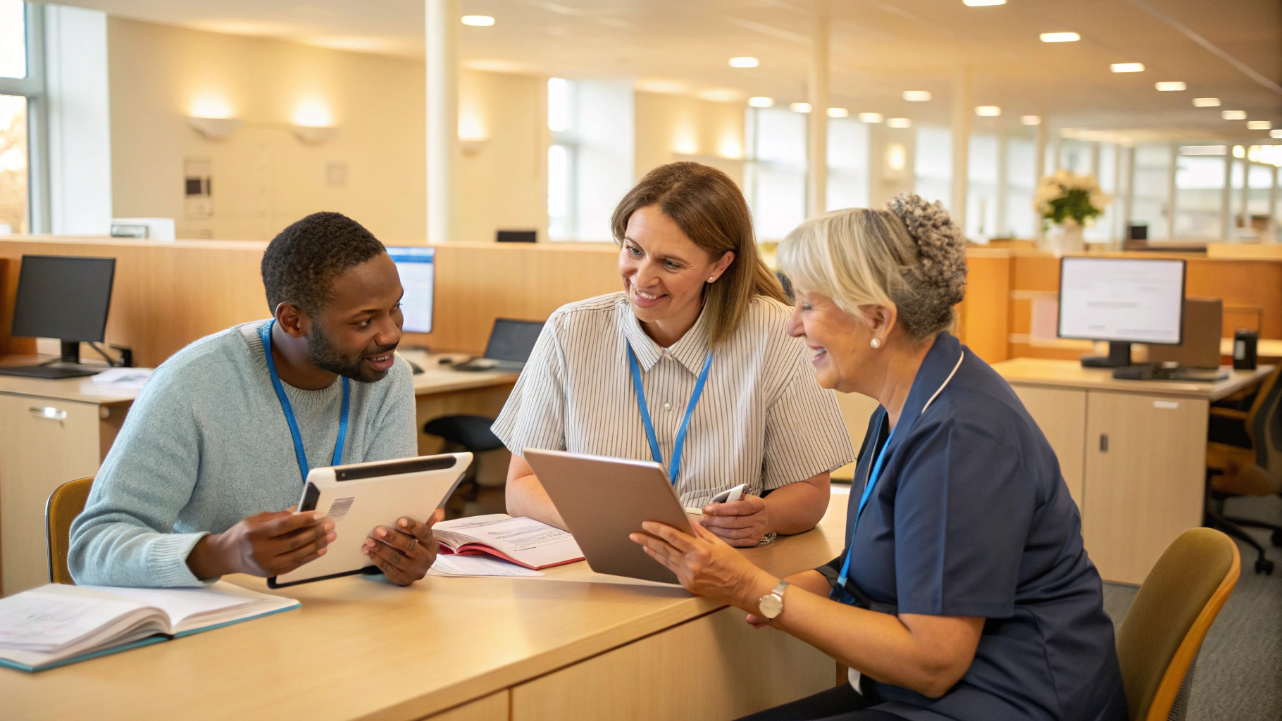Community care manager meeting with a client for CalAIM ECM support