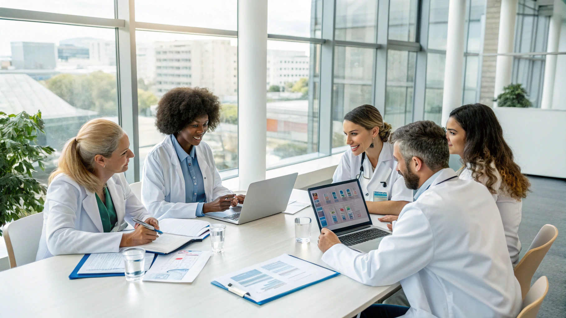 Clinical research team managing trial operations and monitoring