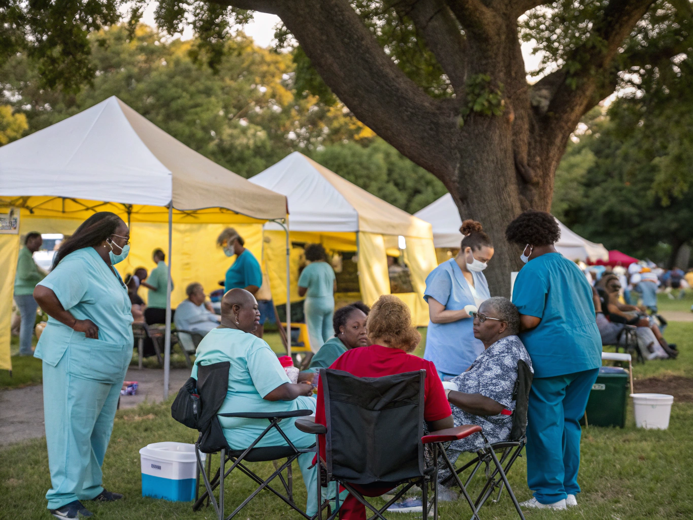 Healthcare professionals clarifying program questions