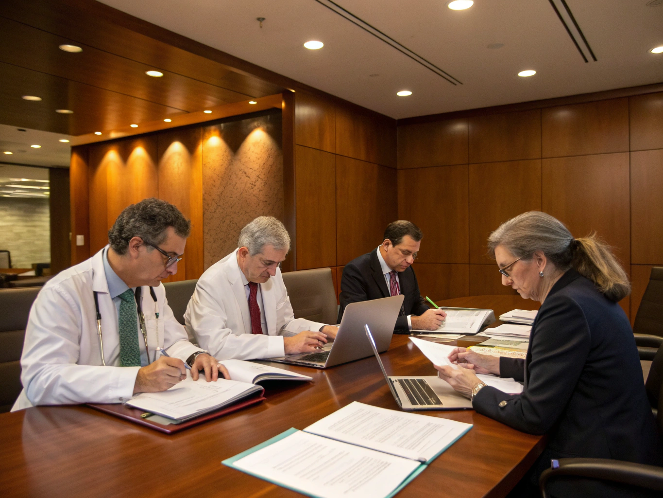 Healthcare administrators reviewing Medi-Cal care plan options
