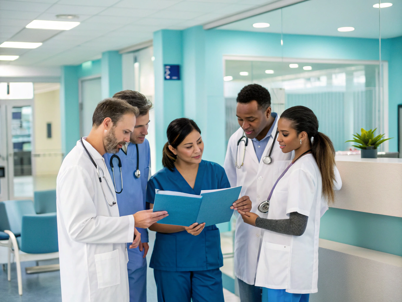Medical team engaging in clinical consultation and research