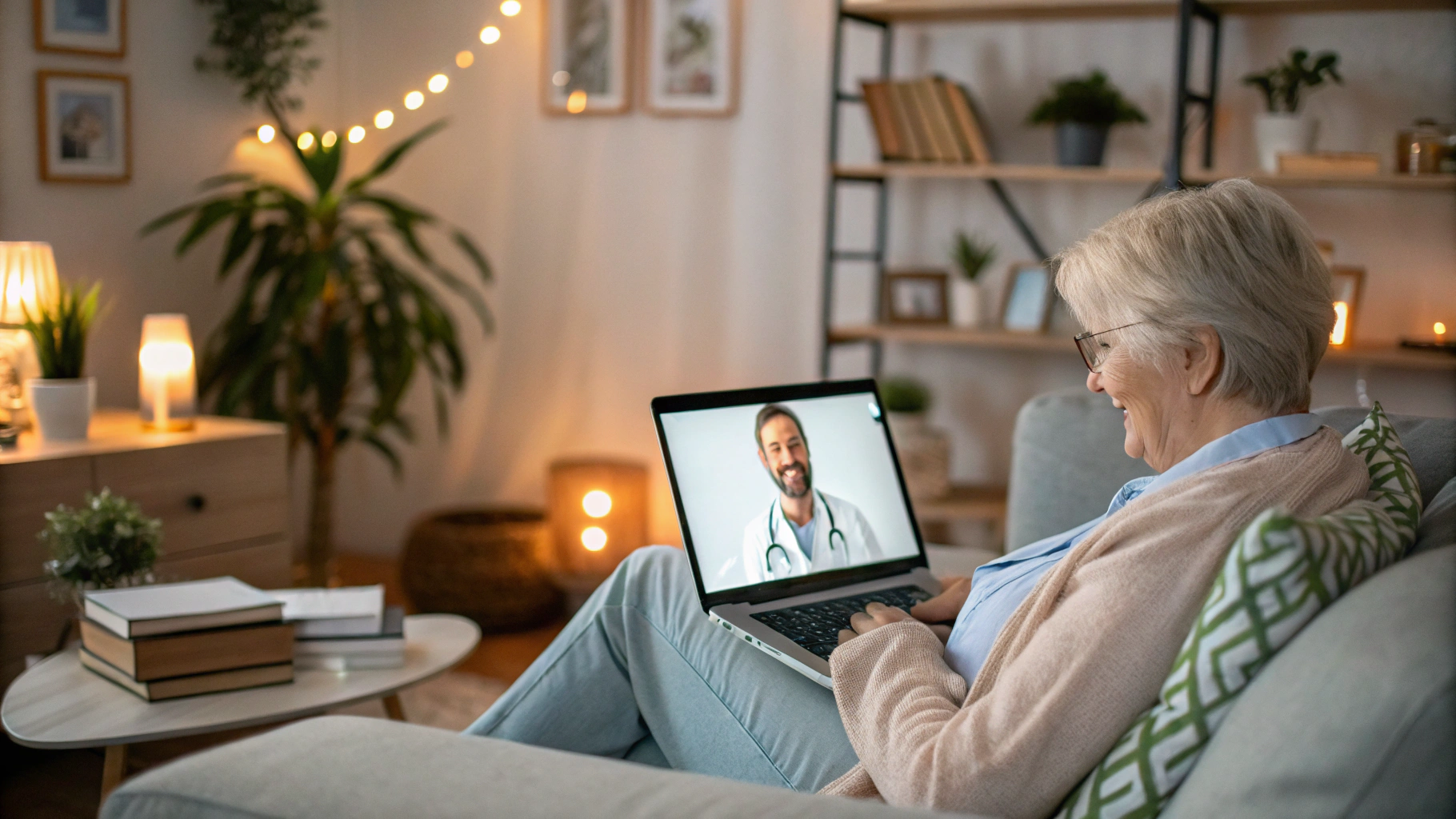 Clinician conducting a virtual care video consultation with a patient